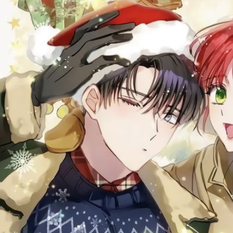 Christmas Anime Matching Pfp, Christmas Profile Pictures, Match Profile, Anime Black Hair, Anime Christmas, Best Anime Couples, Anime Cover Photo, Friend Anime, Avatar Couple