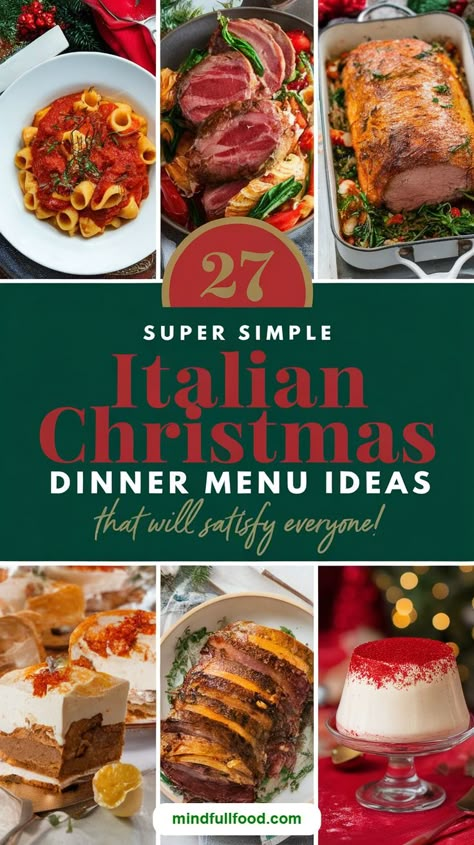 27 Super Simple Italian Christmas Dinner Menu Ideas That Will Leave Everyone Satisfied! Italian Style Christmas Dinner, Italian Theme Christmas Dinner, Italian Recipes Christmas, Easy Italian Christmas Dinner, Italian Christmas Recipes Dinners, Christmas Dinner Italian, Italian New Years Eve Dinner, Italian Christmas Dinner Menu Ideas, Christmas Day Menu Ideas