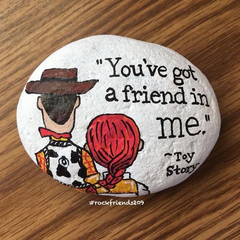 Rock Friends 209 on Instagram: “What a beauty by @rcrockart ❤️😍👩‍🎨🖌 #toystory #youvegotafriendinme #kindnessrocksproject @artistro.artsupplies #artistro #rockart…” Paint Rocks, Rock Painting Ideas, Painted Rocks Kids, Painted Rocks Craft, Painted Rocks Diy, Rock Painting Ideas Easy, Rock Painting Patterns, Rock Decor, Paint Rock