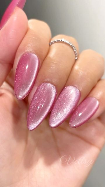 Nails Mothers Day, Mothers Day Nails, Pink Cat Eye Nails, Bridal Shower Nails, Shower Nails, Jelly Cat, Nail Prep, Nails Prom, Cat Eye Nails