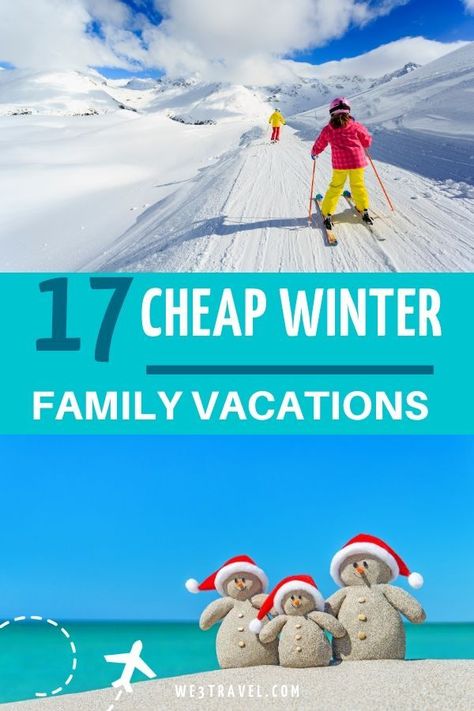 Ideas for cheap family winter vacations in the United States -- with warm weather and cold weather options -- all under $3000 for a family of four looking for budget travel ideas. #budgettravel #familytravel #wintervacation #winter Vacations In The United States, Cheap Winter Vacations, Snow Vacation, Winter Family Vacations, Best Winter Vacations, Winter Vacations, Vacations In The Us, Vacation Family, A Family Of Four