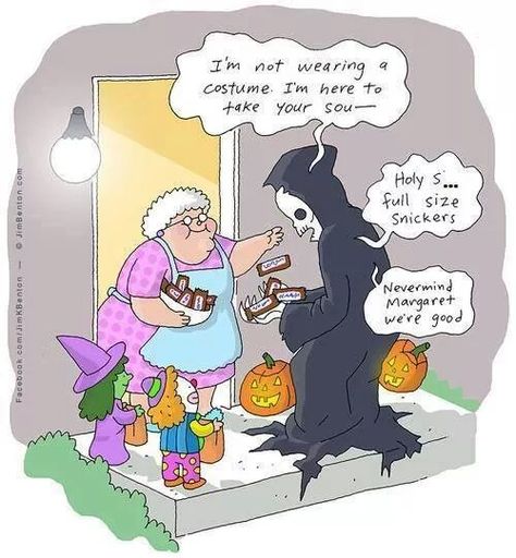 Grim Reaper on Halloween. FULL SIZE SNICKERS?? Overwatch Funny, Memes Humor, Cute Comics, Grim Reaper, Bones Funny, Funny Comics, Halloween Funny, Funny Posts, Mind Blown