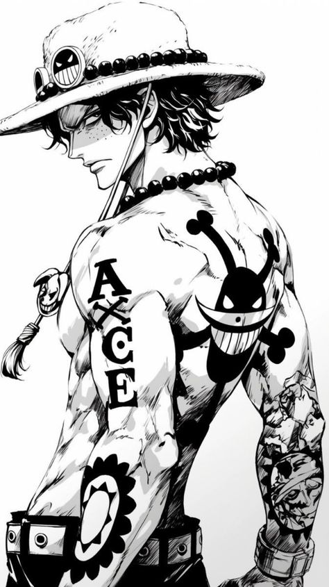 Ace Manga Wallpaper, Portgas D Ace Wallpapers, Ace Sketch, Portgas D Ace Tattoo, Ace One Piece Wallpapers, Ace One Piece Manga, Ace Tattoo One Piece, Ace Fanart, Ace Manga