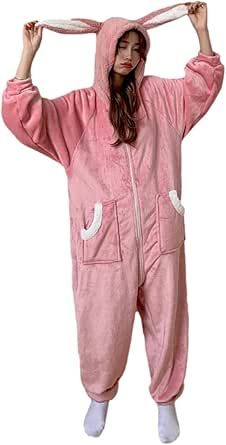 Adult Onesie Pajamas, Animal Cosplay, Pink Clothing, Pajamas For Women, Onesie Pajamas, One Piece Pajamas, Halloween Animals, Cute Bunny, Pajamas Women