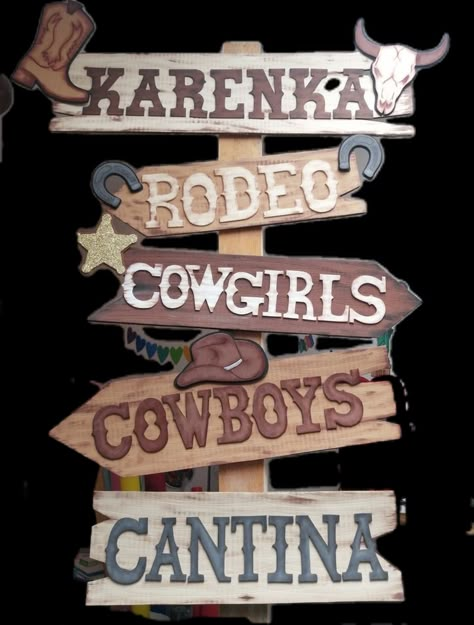 Wild West Decorations, Cowboy Party Decorations, Western Party Decorations, Cowboy Themed Birthday Party, Wild West Birthday, Rodeo Birthday Parties, Cowboy Theme Party, Signage Ideas, Wild West Theme