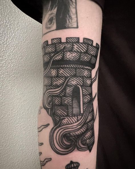 Etching Tattoo, Los Angeles Tattoo, Woodcut Tattoo, California Tattoo, Medieval Tattoo, La Tattoo, Black Ink Tattoos, Fine Line Tattoos, December 1