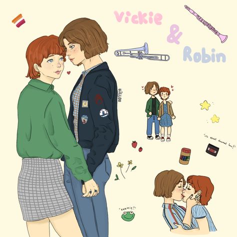 Vickie E Robin, Robin Buckley X Vickie, Robin E Vickie, Robin And Vickie Fanart, Robin X Vickie Fanart, Vickie X Robin, Robin And Vickie, Vickie Stranger Things, Robin Buckley Fanart