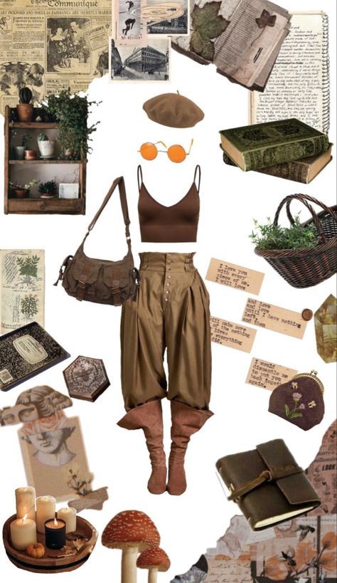 Explorer outfit for the Adventurer! 🍁 🎞 Follow me on Combyne app : Wildling 🌻🧡 #aesthetic #adventure #adventurecore #hobbitcore #goblincore #archaeology #aesthetics #explorer #exploreraesthetic #cottagecore #combyne Traveller Aesthetic Outfits, Hobbitcore Fashion Summer, Earth Clothing Aesthetic, Archaeology Outfit Woman, Treasure Planet Aesthetic Outfit, Cottagecore Camping Outfit, Modern Adventurer Outfit, Cartographer Aesthetic Outfit, Willowcore Outfit