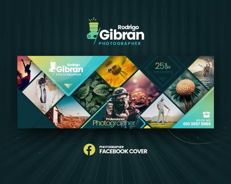 Photographer Facebook Cover Template PSD Creative Facebook Cover, Social Media Campaign Design, Banner Design Layout, Photos For Facebook, Cover Pics For Facebook, Footer Design, Picture Banner, Creative Banners, Banner Design Inspiration