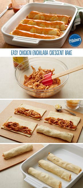 Pillsbury Crescent Recipes, Delish Dinners, Crescent Bake, Pillsbury Dough, Mexican Night, Crescent Recipes, Kids In The Kitchen, Chicken Enchiladas Easy, Pillsbury Recipes