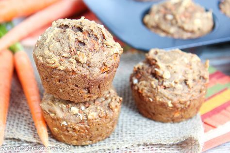 This Applesauce Healthy Carrot Cake Muffins recipe is moist, delish and spiced to perfection. Applesauce Healthy, Recipe With Applesauce, Carrot Cake Muffins Recipe, Cake Recipe Healthy, Healthy Applesauce, Carrot Cake Muffin Recipe, Carrot Cake Recipe Healthy, Healthy Carrot Cake Muffins, Healthy Carrot Cake