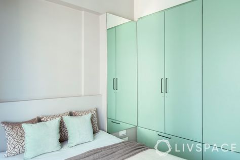 wardrobe cost-green wardrobe Small Bedroom Cupboards, Wardrobe Design With Dressing Table, Best Wardrobe Designs, Green Wardrobe, Wooden Cupboard, Bedroom Cupboards, Bedroom Cupboard, Simple Bedroom Design, Wardrobe Designs