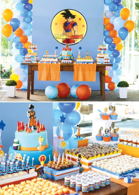 Dragon Ball Z Party, Goku Birthday, Beyblade Birthday, Ball Birthday Parties, Ball Birthday, Party Hostess, 10th Birthday Parties, Boy Birthday Party, Boy Party