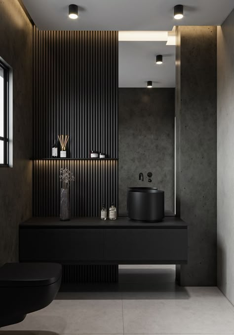 Small Dark Bathroom, Bathroom Interior Design Modern, Bathroom Design Black, Wc Design, Modern Small Bathrooms, Luxury Master Bathrooms, Dark Bathrooms, Bathroom Inspiration Modern, Bathroom Black