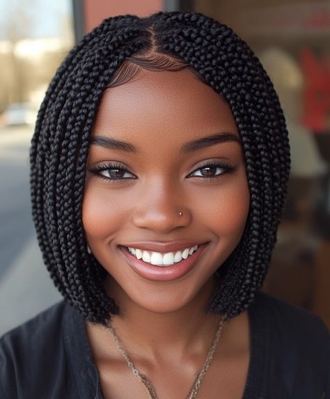 small knotless braids Female Cornrows, Knotless Braid Parting, Braid Parting, Small Knotless Braids, Bob Length, School Braids, Knotless Braid, Small Knotless, Facial Routine