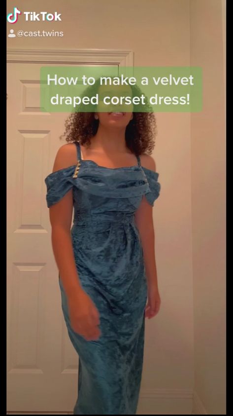 Velvet Draped Corset dress How To Velvet Drapes, Future Clothes, Till The End, Corset Dress, Velvet Dress, Festival Fashion, Sewing Projects, The End, Twins