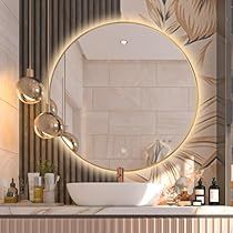 Led Round Mirror, Trim Beard, Circle Mirrors, Bathroom Gold, Makeup Everyday, Lighted Wall Mirror, Mirror Led, Mirror For Bathroom, Circle Mirror