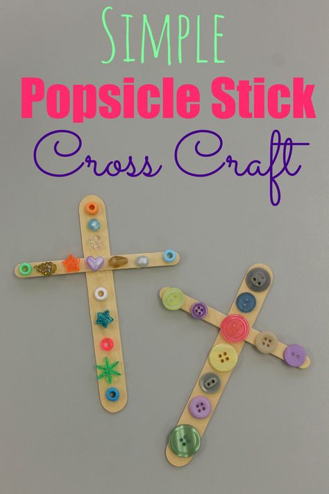 Simple Cross Craft - all you need is glue, popsicle sticks, and decorations! LOVE THIS! Milk Bucket, Easter Songs, Happy Home Fairy, Children's Church Crafts, Easter Preschool, Sunday School Crafts For Kids, Christmas Crafts For Kids To Make, Bible School Crafts, Christian Crafts