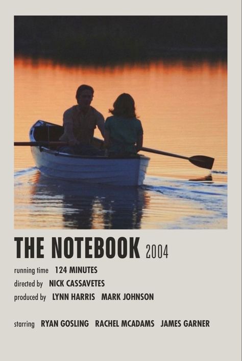 Ryan Gosling And Rachel Mcadams, The Notebook 2004, Notebook Movie, Gena Rowlands, James Garner, Mark Johnson, Music Poster Ideas, Movie Covers, Rachel Mcadams