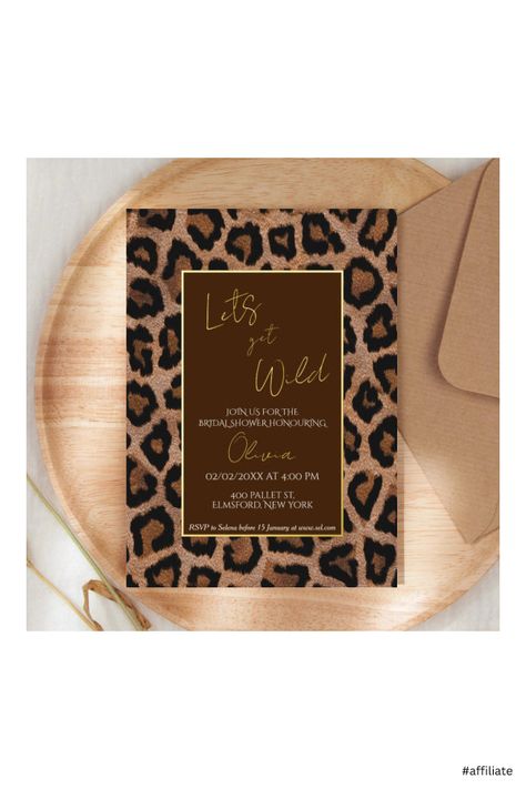 Chic lets get wild cheetah print bridal shower foil invitation - tap/click to get yours right now! #foilinvitation #leopard #print, #cheetah #black #and Leopard Theme Wedding, Cheetah Bridal Shower Ideas, Animal Print Party Theme, Cheetah Themed Birthday Party, Cheetah Print Birthday Party Ideas, Leopard Birthday Party Ideas, Cheetah Wedding, Cheetah Print Party, Animal Print Birthday Party