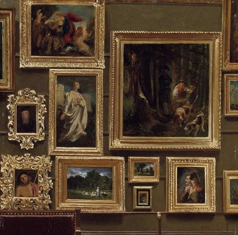 Dark Academia Painting, Art Academia, Museum Interior, Light Academia Aesthetic, Gold Frames, Old Paintings, Academia Aesthetic, Light Academia, Museum Of Fine Arts