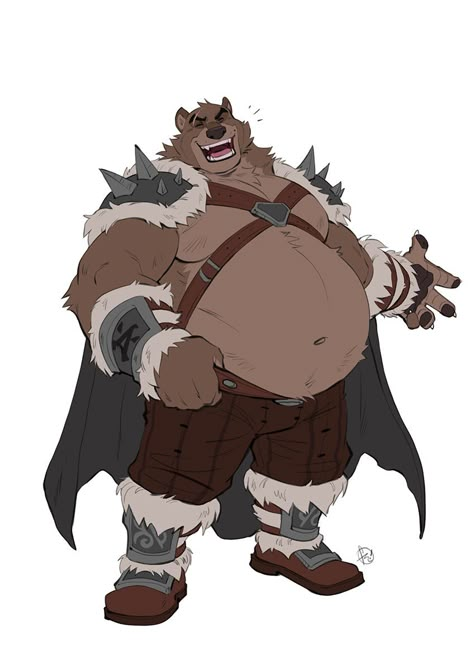 Polar Bear Fursona, Bear Man Art, Fat Body Reference, Chicken Character Design, Fat Reference, Fat Character Design, Bear Fursona, Anthropomorphic Bear, Chubby Guy Drawing