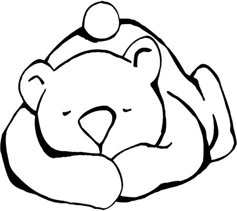 sleeping bear for hibernating craft Hibernation Crafts, Polar Bear Coloring Page, Teddy Bear Coloring Pages, Animals That Hibernate, Bear Sleeping, Storytime Crafts, Baby Polar Bears, Heart Coloring Pages, Bear Coloring Pages