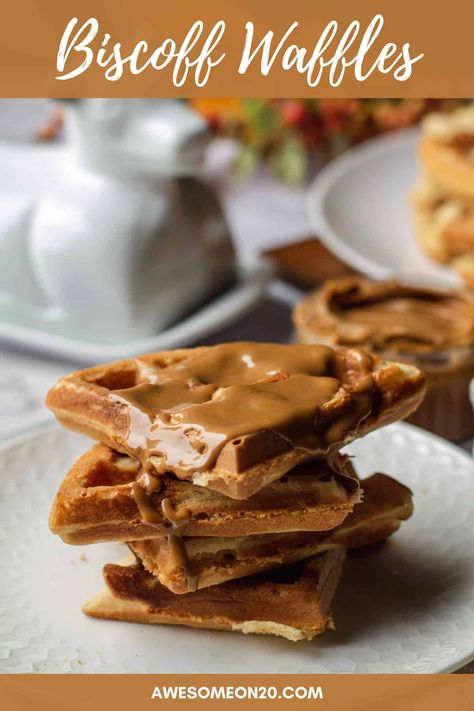 Make yourself some Biscoff Waffles and start the day off with something awesome. Light and crispy and sweet and spiced, this breakfast recipe is absolutely delicious. #wafflerecipe #biscoff #breakfastrecipes Biscoff Waffles, Nutella Waffles, Waffle Toppings, Spice Cookies, Waffle Iron, Waffle Recipes, Ice Cream Flavors, Pancakes And Waffles, Breakfast Recipe