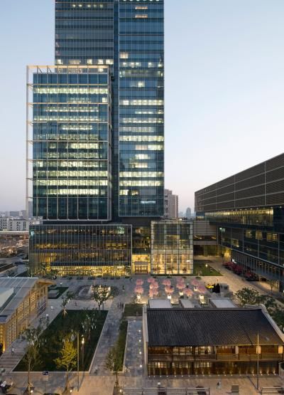 Jing-An-Kerry-Centre P3L Kpf Architecture, Urban Habitat, Glass Curtain Wall, Mixed Use Development, Facade Lighting, Tall Buildings, Office Tower, Skyscraper Architecture, Hotel Building