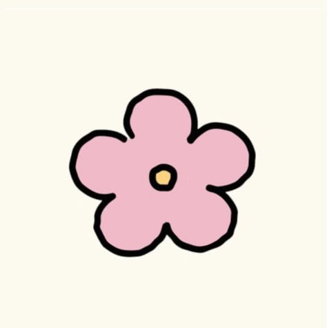 Kawaii Flowers Drawing, Simple Icons Aesthetic, Pfp Simple, Small Widget, Cute Flower Drawing, Simple Flower Drawing, Cute Small Drawings, Pink Drawing, Sweet Drawings