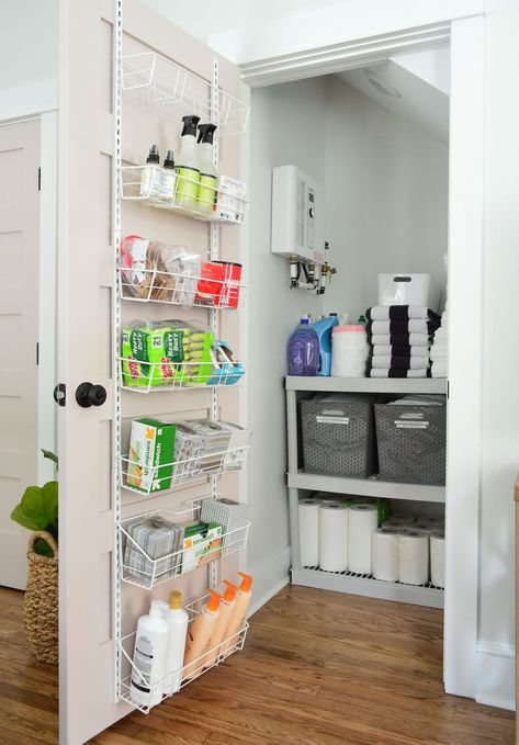 The Last Finished Duplex Spots You Haven't Seen | Young House Love Supply Closet Organization, Owners Closet, Supply Closet, Sleeping Nook, Utility Closet, Young House, Young House Love, Rental Decorating, Tiny House Movement