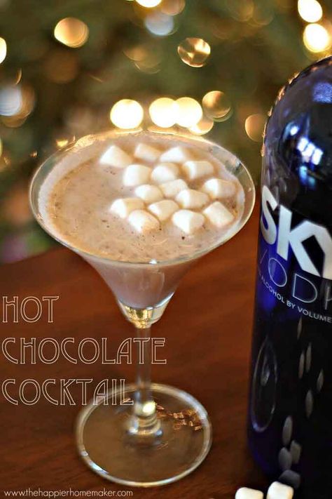 Hot chocolate cocktails-the grown up version of a classic winter drink (don't worry-you can keep the marshmallows!) Apple Cider Ginger Beer, Vodka Hot Chocolate, Chocolate Cocktail Recipes, Hot Chocolate Cocktail, Beer Cocktail Recipes, Cake Treats, Ginger Beer Cocktail, Chocolate Cocktails, Beer Cocktail