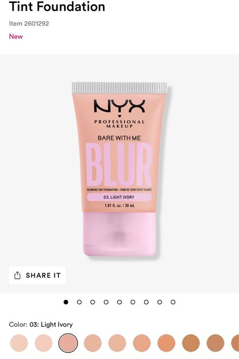 Nyx Bare With Me Foundation, Nyx Blur Foundation, Nyx Bare With Me, Blurring Foundation, Nyx Foundation, Foundation Swatches, Skin Tint, Affordable Makeup, Make Me Up