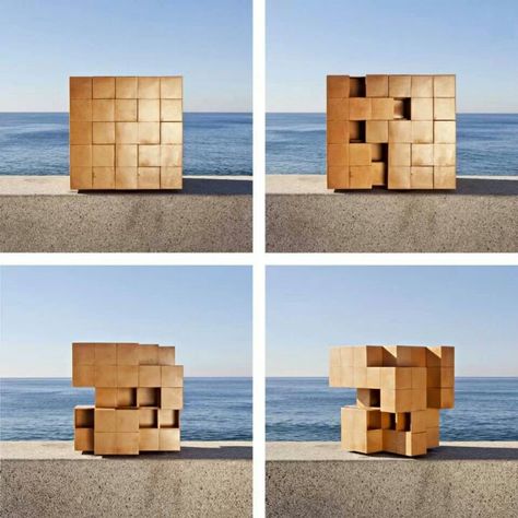 Puzzle table. .. Rubric Cube, Cubes Architecture, Multi Million Dollar Homes, Cube Coffee Table, Cube Furniture, Puzzle Table, Cube Table, Architecture Models, Rubix Cube