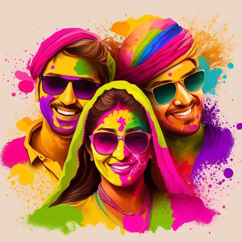 Celebration Poster, People Celebrating, Holi Images, Holi Celebration, Indian People, Poster Artwork, Premium Photo, Indiana, Actors