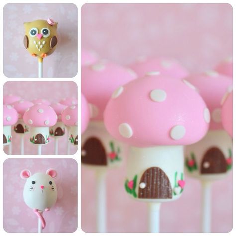 Fairy Cake Pops Cakepops, Fairy Garden Cake Pops, Mushroom Cakepops, Mushroom Cake Pops, Fairy Cake Pops, Toadstool Cake, Mushroom Cake, Cake Pop Designs, Fairy Cake