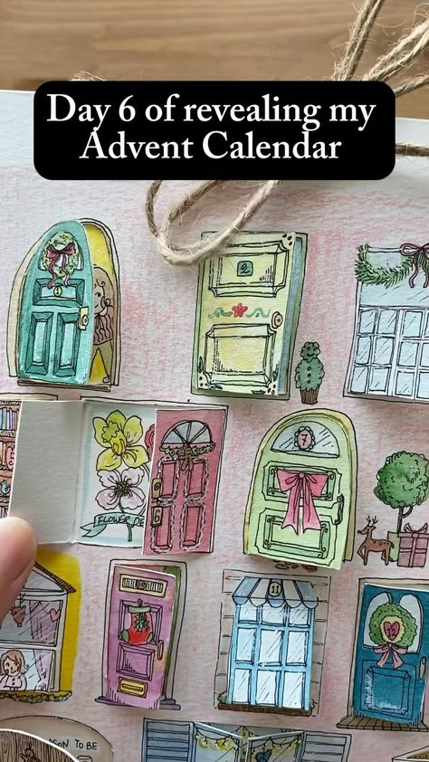 Art Advent Calendar, Drawing Advent Calendar, Christmas Diy Calendar, Diy Painted Advent Calendar, Painted Advent Calendar Ideas, Drawing Calendar Ideas, Diy Paper Advent Calendar, Hand Painted Advent Calendar, Holiday Advent Calendar