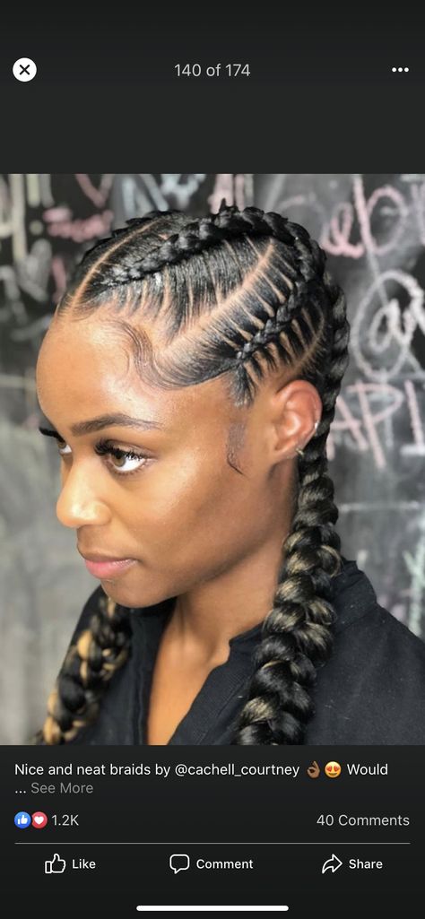 Cornrow Braid Styles, Feed In Braids, Two Braid Hairstyles, Feed In Braids Hairstyles, Goddess Braids Hairstyles, Braided Cornrow Hairstyles, Braided Ponytail Hairstyles, Feed In Braid, Beautiful Braids