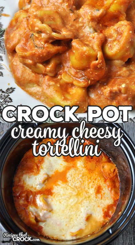 This Creamy Crock Pot Cheesy Tortellini immediately made its way onto my must-make-often list. I bet it will be the same for you! Yum! Crockpot Cheesy Tortellini Recipe, Slow Cooker Cheesy Tortellini, Tortellini Crockpot Recipe, Crockpot Tortellini Recipes, Tortellini Recipes Crockpot, Crock Pot Tortellini, Cheese Tortellini Recipes, Cheesy Tortellini, Crockpot Soups