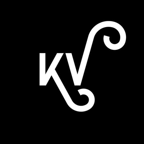 KV letter logo design on black background. KV creative initials letter logo concept. kv letter design. KV white letter design on black background. K V, k v logo Vk Name Logo, K Photography Logo, Kv Logo Design Letter, Kv Logo, Ka Initials Logo, Intial K, V Logo, Letter Design, Letter Logo Design