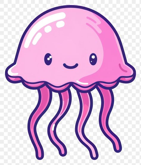 Jellyfish Png, Kawaii Jellyfish, Jellyfish Images, Aesthetic Pngs, Jellyfish Illustration, Png Elements, Animal Png, Png Text, Awesome Designs