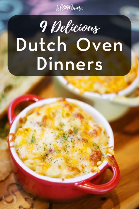 Dutch ovens are an easy way take your meals to the next level. The dutch oven easily transfers from stovetop to oven and is a great way to get dinners on the table in no time. Check out these 9 delectable and delicious dutch oven dinners that will get your mouth watering! | #food #recipes #dutchovens #dutchovendinners #familydinner #familyrecipes #mealplanning #mealprep Ditch Oven Recipes, Oven Recipes For Dinner, Dutch Oven Dinners, Oven Dinners, Dinner Recipes Ideas, Best Dutch Oven, Baked Dinner Recipes, Dutch Ovens, Dutch Oven Cooking