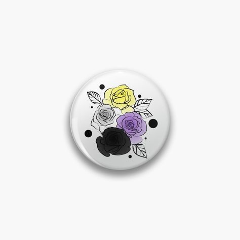 "NonBinary Pride Flag Roses Floral Flowers Subtle Pride LGBT" Pin by MWStickers | Redbubble Non Binary, Cool Pins, Pride Flag, Pinback Buttons, Pride Flags, Pastel Goth, Floral Flowers, Buttons Pinback, Enamel Pins