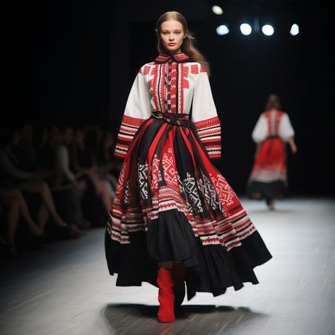 Polish Fashion Poland Style, Slavic Fashion, Ukraine Clothing, Scandinavian Dress, Vestido Charro, Slavic Clothing, Polish Fashion, Ukrainian Style, Ukrainian Clothing