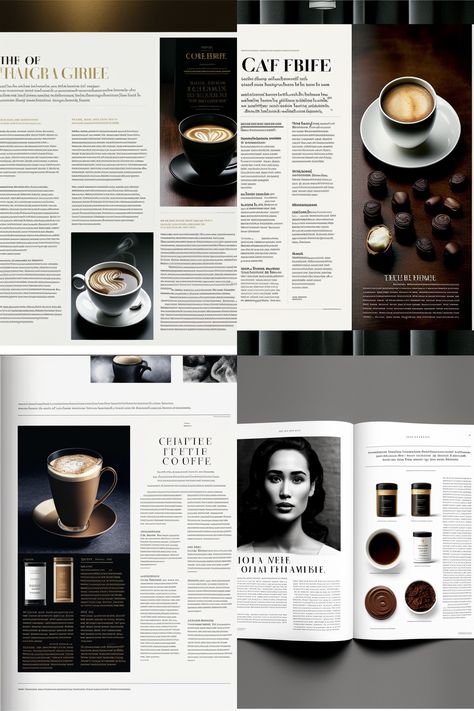 Coffee Magazine Layout, Coffee Book Design, Coffee Table Book Template, Coffee Magazine Cover, Cafe Magazine, Coffee Table Book Layout, Coffee Magazine, Catalog Design Layout, Coffee Book