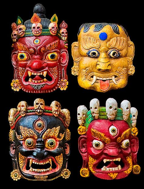 Nepal, Kathmandu Ricardo Bevilaqua Personality Vocabulary, Tibet Art, Paper Mache Mask, Nepal Kathmandu, Character Personality, Tibetan Art, Masks Art, English Online, Tibetan Buddhism