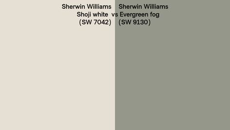 Evergreen Fog Shoji White, Shoji White And Evergreen Fog, Shoji White Evergreen Fog, Evergreen Fog And Shoji White, Sherwin Williams Paint Neutral, Evergreen Fog, Family Room Remodel, Shoji White, Cabin Tiny House