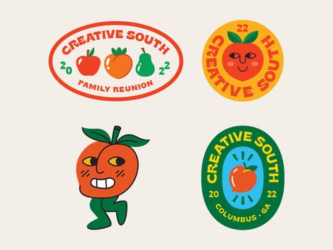 Fruit Labels, 동화 삽화, Brand Stickers, Logo Sticker, 로고 디자인, Mockup Design, Graphic Design Inspiration, Design Inspo, Apples