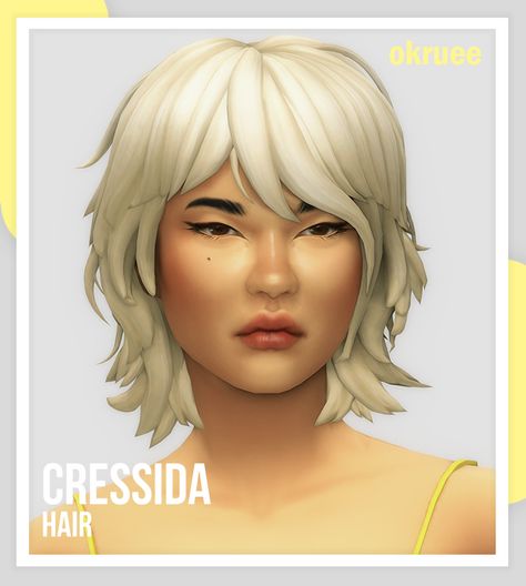 cressida hair | okruee on Patreon Sims 4 Cc Fluffy Hair Female, Sims 4 Cc Hair Shag, Short Hair Female Sims 4 Cc, Sims 4 Cc Coats Female, Sims 4 Shaggy Hair, Sims 4 Hair Cc Female Short, Sims 4 Cc Hair Short Female, Sims 4 Cc Mm Hair, Sims 4 Wolf Cut Hair Cc