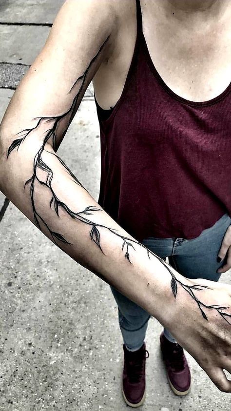 Tattoos Sleeve Women, Scattered Tattoos Sleeve Women, Scattered Tattoos, Thorn Tattoo, Tattoos Sleeve, Branch Tattoo, Tattoo Zeichnungen, Muster Tattoos, Angel Tattoo Designs